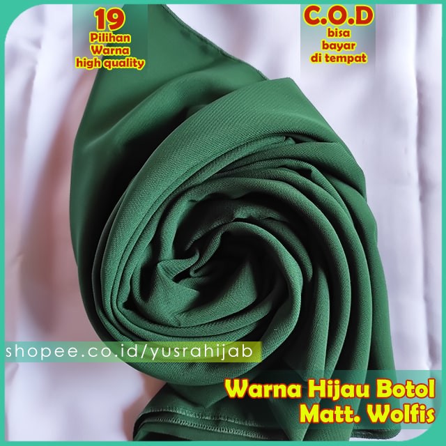 PROMO !!! Hijab Jilbab Instan Kerudung Polos Bergo Syria Basic Zaida Instant Murah Terbaru CVH-Hijau Botol