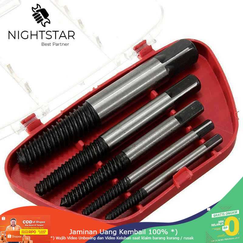 (BISA COD) RVOSTR Krachtige Set Mata Bor Extractor Broken Screw Remover 5 in 1 - TL00170