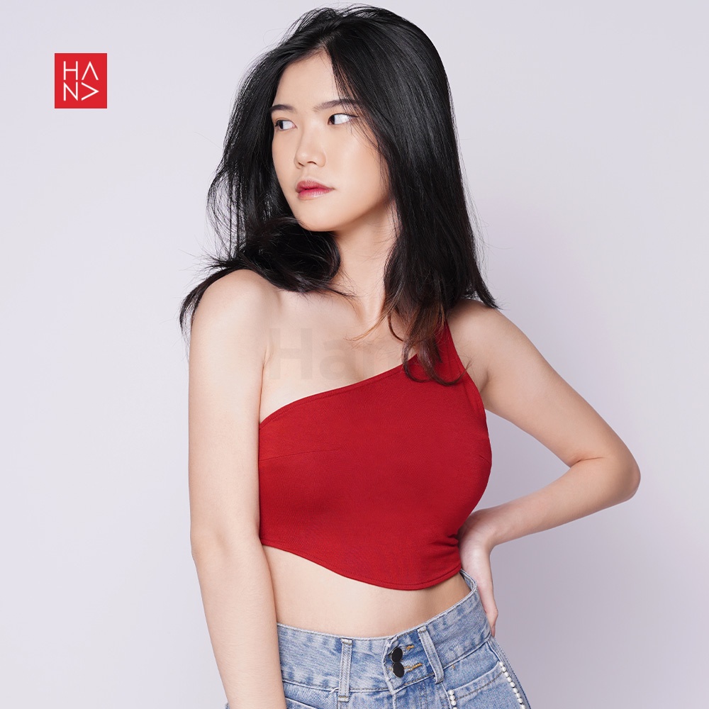Hana Fashion -  Aruna One Shoulder Strap Tank Top Wanita - TT308
