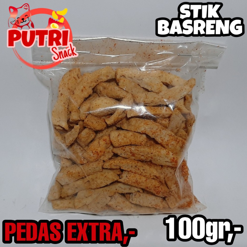 STIK BASRENG 100GR / BASRENG IKAN HALAL EXTRA PEDAS DAUN JERUK MURAH