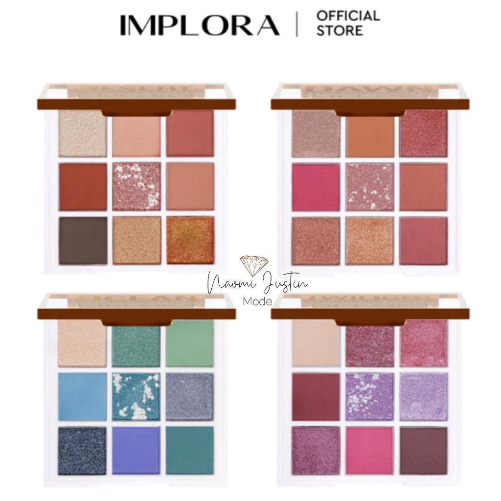 C Implora Eyeshadow Palette (BPOM) 9in1 | Dawn | Desert | Ocean | Twilight