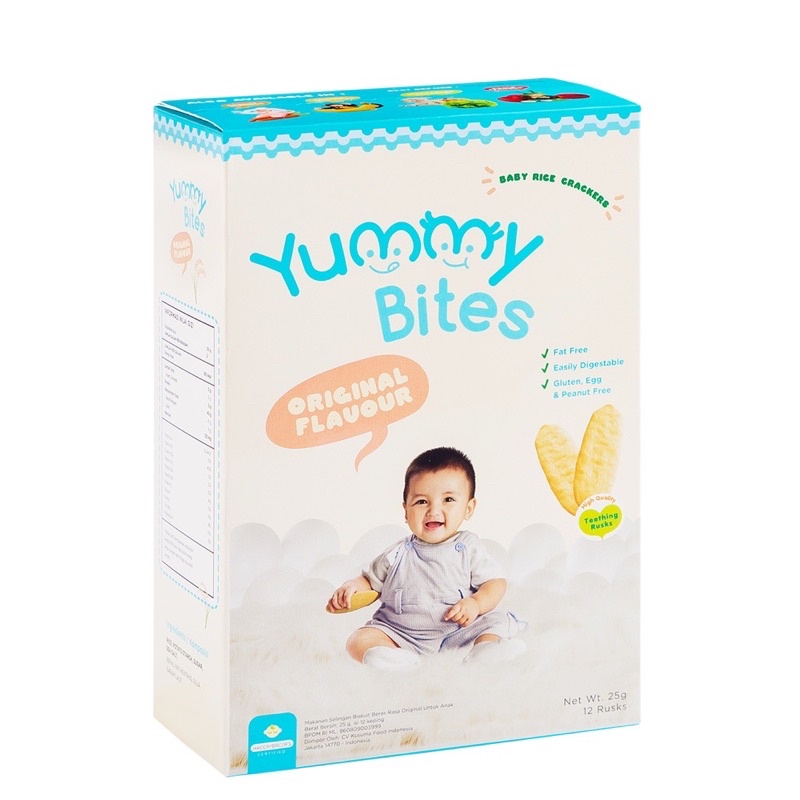 TokoPapin Biskuit Bayi Yummy Bites Rice Crackers Original Termurah Snack Anak Bayi