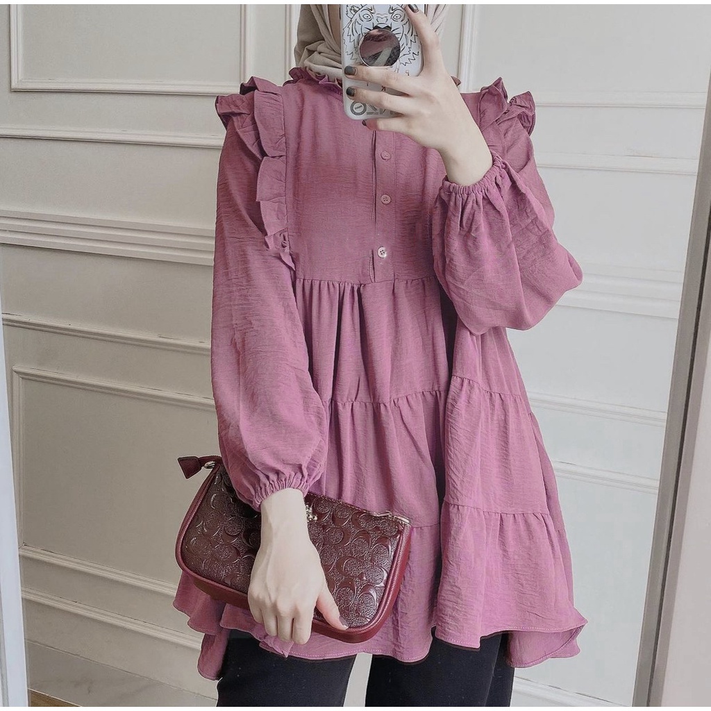 SESIL BLOUSE CRINCLE AIRFLOW // BLOUSE WANITA REMPEL SUSUN