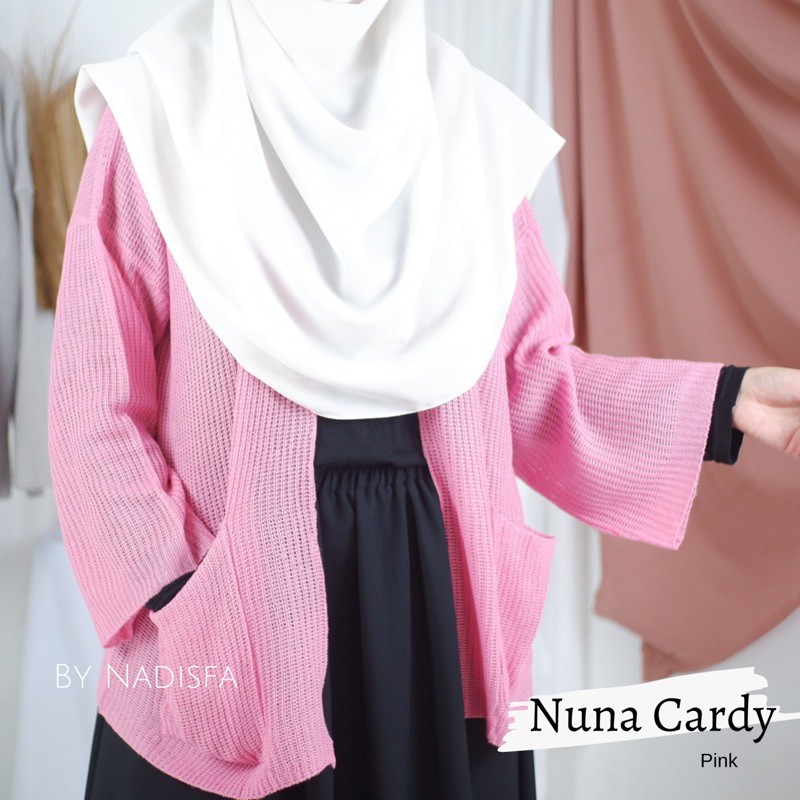 NUNA CARDY KARDIGAN RAJUT POLOS OVERSIZE