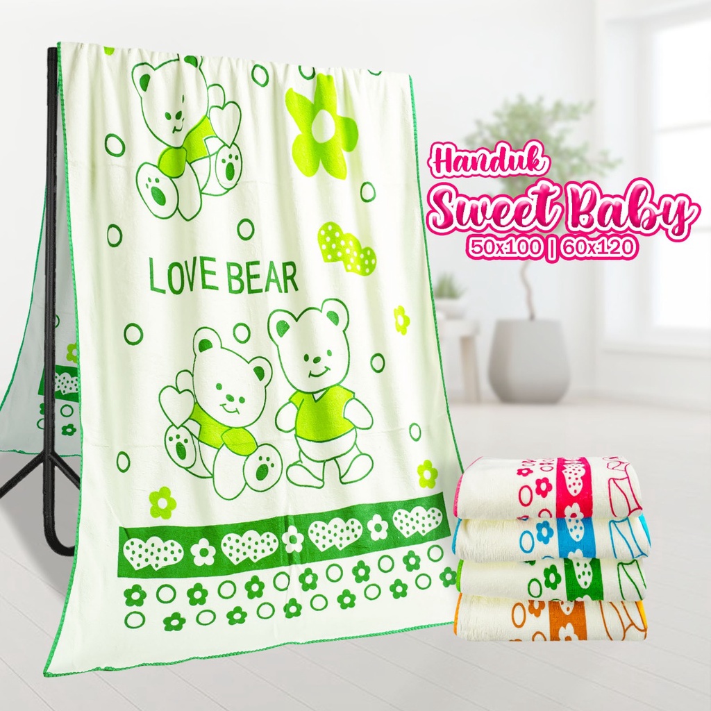 HANDUK SWEET BABY 50x100 cm / HANDUK ANAK / HANDUK BABY MICROFIBER