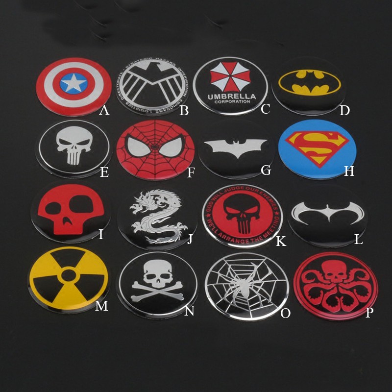 1Pc Stiker Emblem Mobil Bahan Aluminium Ukuran 56mm