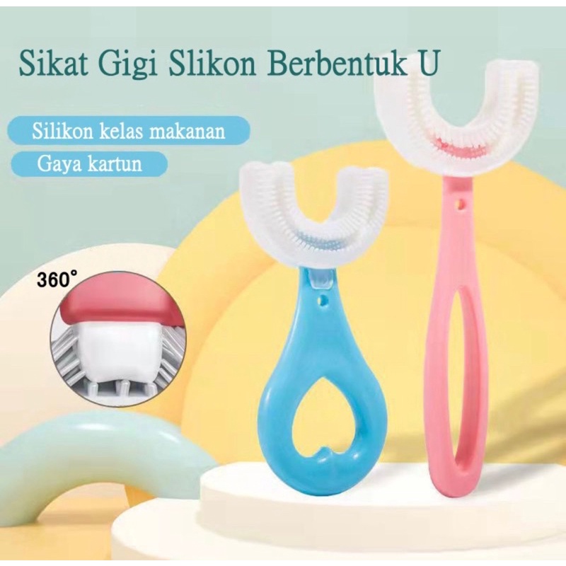 SIKAT BAYI DAN ANAK / SIKAT GIGI BABY SILIKON BENTUK U BPA FREE TRAINING TOOTHBRUSH JRW0040