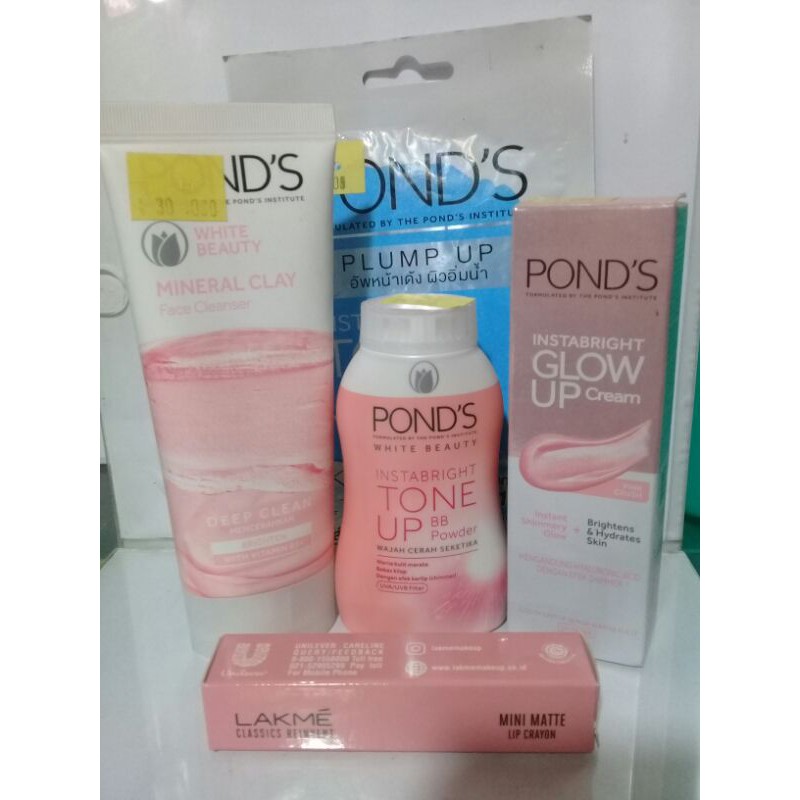 Ponds white beauty & instabright paket ( FREE LIP MATTE LAKME )