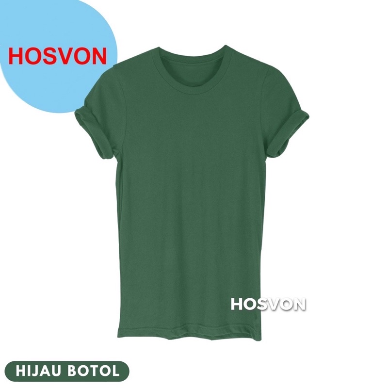 HIJAU BOTOL Cotton Combed 20s Lengan Pendek (PRIA &amp; WANITA) SIZE S-XXXL