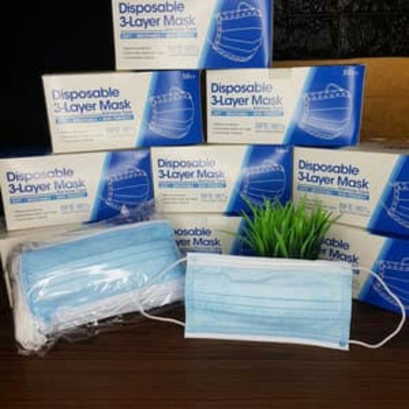 MASKER MURAH MASKER 3 ply biru Facemask isi 50PCS