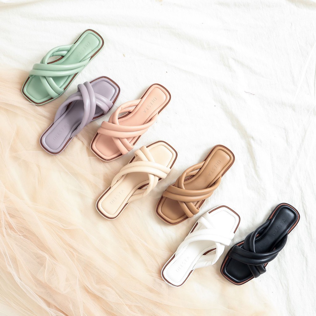 sandal wanita || NATASYA || sandal flat wanita/ sandal wanita terbaru/ sandal wanita kekinian By DLESTA.ID