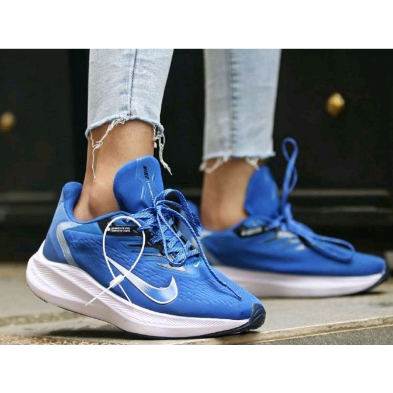 SALE 50%! Sepatu Olahraga Pria Nike Pegasus Winflo 6 Men Sport Shoes Sepatu Lari Pria Running Murah Casual Sneakers Blue