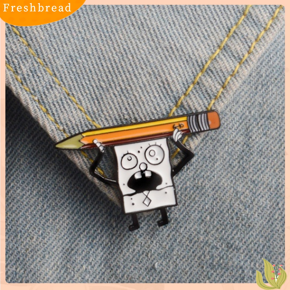 [Fresh] Bros Pin Kerah Motif Kartun Spongebob Enamel untuk Pria / Wanita