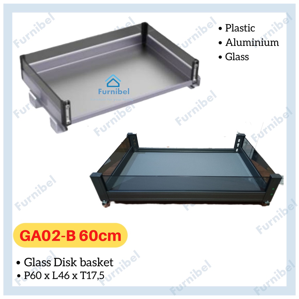 GA02-B - Glass Dish Basket / Rak Dapur Aluminium