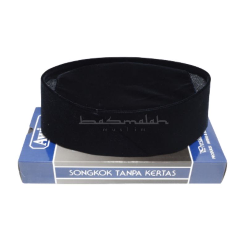 Peci Kopiah Songkok Bludru Nasional Awing AC Original - Songkok Polos - Songkok Bludru | Basmalah Mu