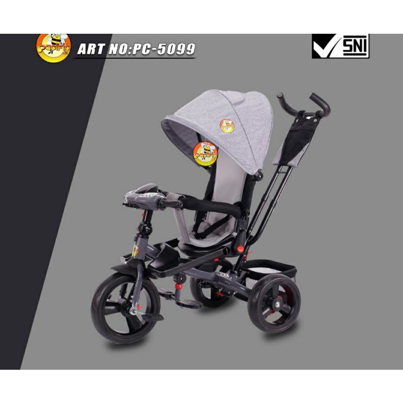 Sepeda Roda Tiga Anak Pacific 5099 Musik Lampu Rebah Kanopy