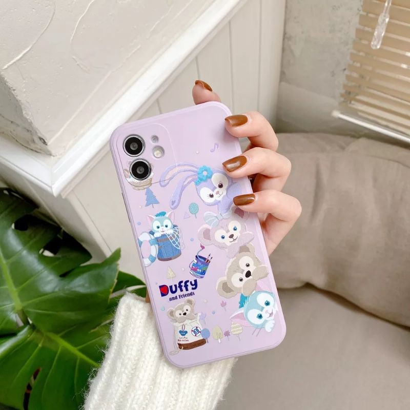 Purple Cute Duffy Silicone Case iPhone 7 8 Plus + X Xs Xr 11 12 Pro Max
