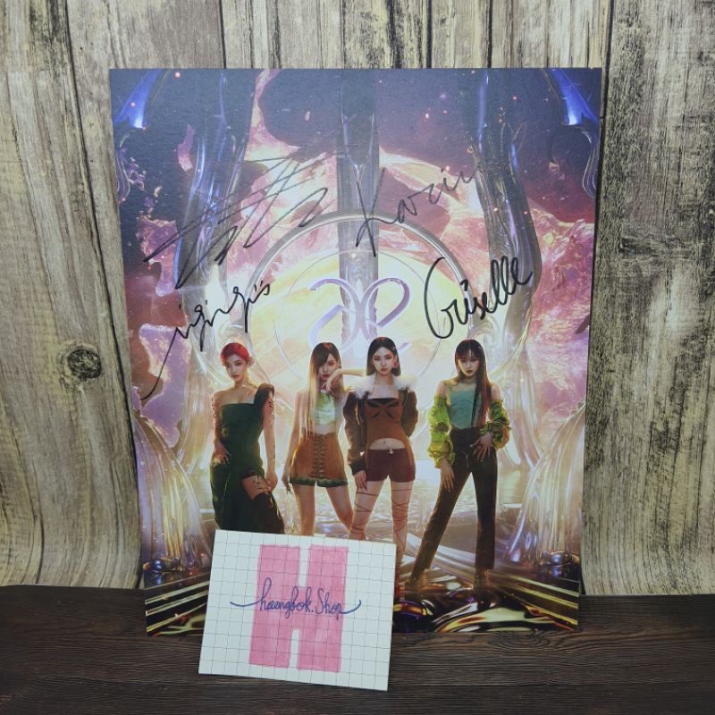 Mini Poster Official Signed All Member Aespa Next Level