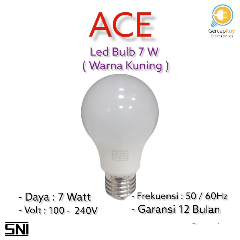 Lampu LED Bulb ACE 7 KUNING E27