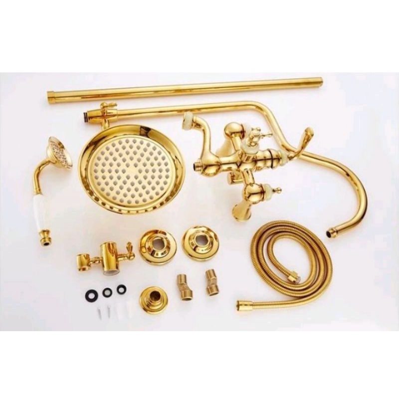 Shower tiang FSD Gold set panas dingin &quot;ORIGINAL&quot; / Shower Gold mewah dua fungsi