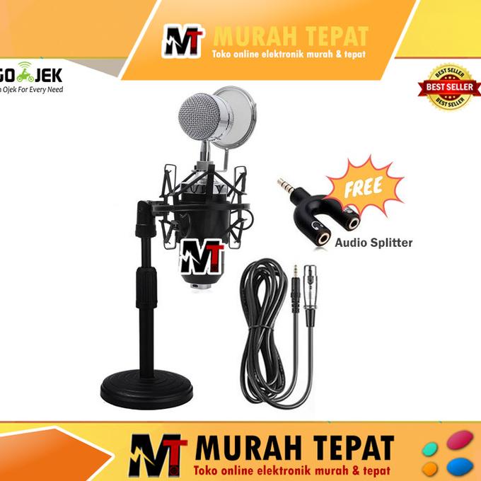 PAKET Microphone Mic BM8000 BM 8000 dan Stand Tripod Mini Meja .