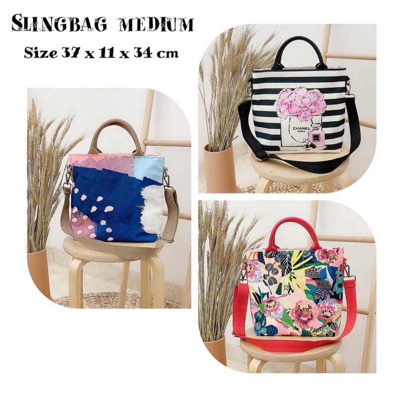 MEDIUM SLINGBAG PRINTING CUSTOM | TAS CUSTOM PRINTING | TAS NAMA | TAS WANITA | TAS SLEMPANG