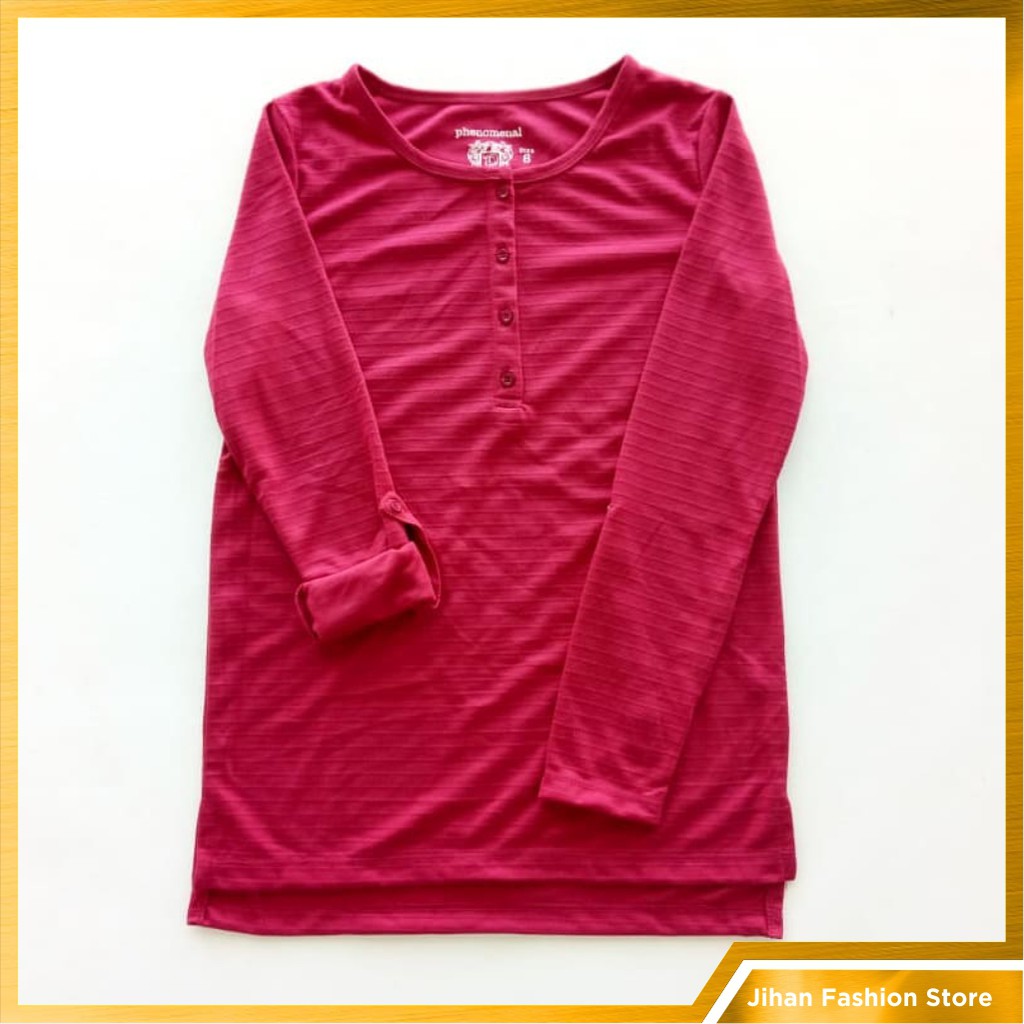 Kaos Phenomenal Matahari Terbaru Salur Polos Kaos Wanita Phenomenal Terbaru Lengan Panjang