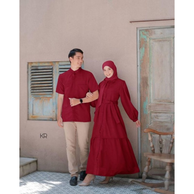 CP SYAFIQ, COUPLE PASANGAN, MOSCREPE, GAMIS HIJAB MUSLIM, MAXY DRESS