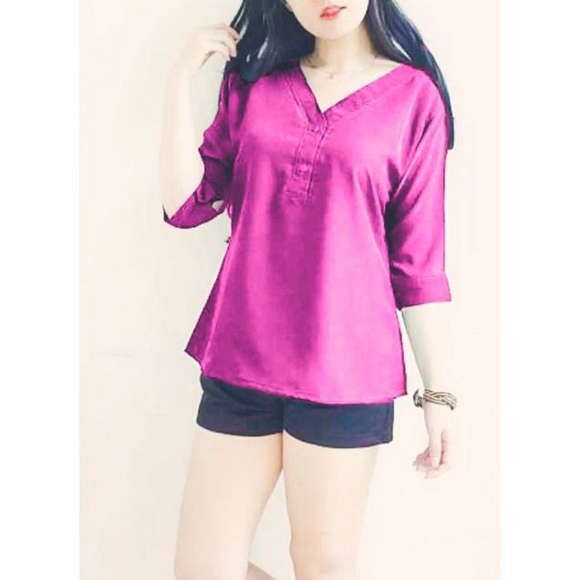 Atasan Blouse Wanita Sania / Blouse Lengan 7 per 8 / Blouse BIG SIZE Size M , L , XL-4