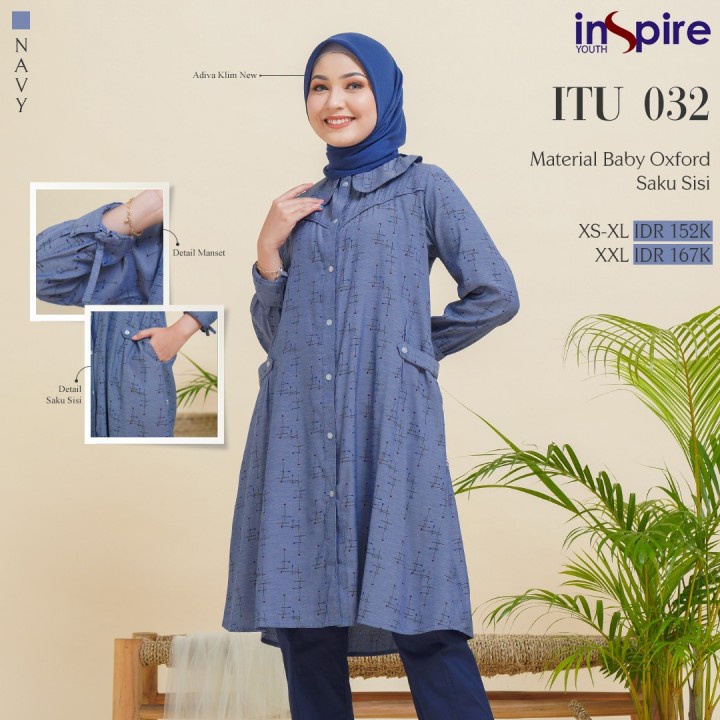 ORIGINAL TUNIK INSPIRE ITU 032 32 ATASAN WANITA FASHION MUSLIM