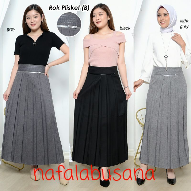 Rok Plisket  Kerja Kantor Wanita Premium S.M.L.XL