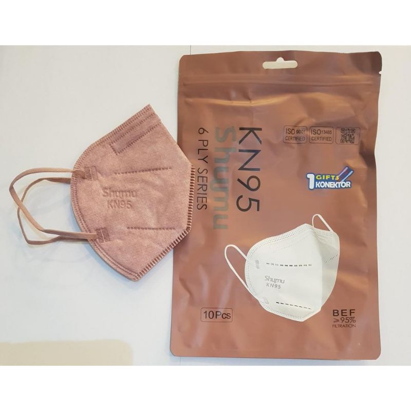 Masker Shumu KN95 6 Ply Shrimp Pink Ready Stock