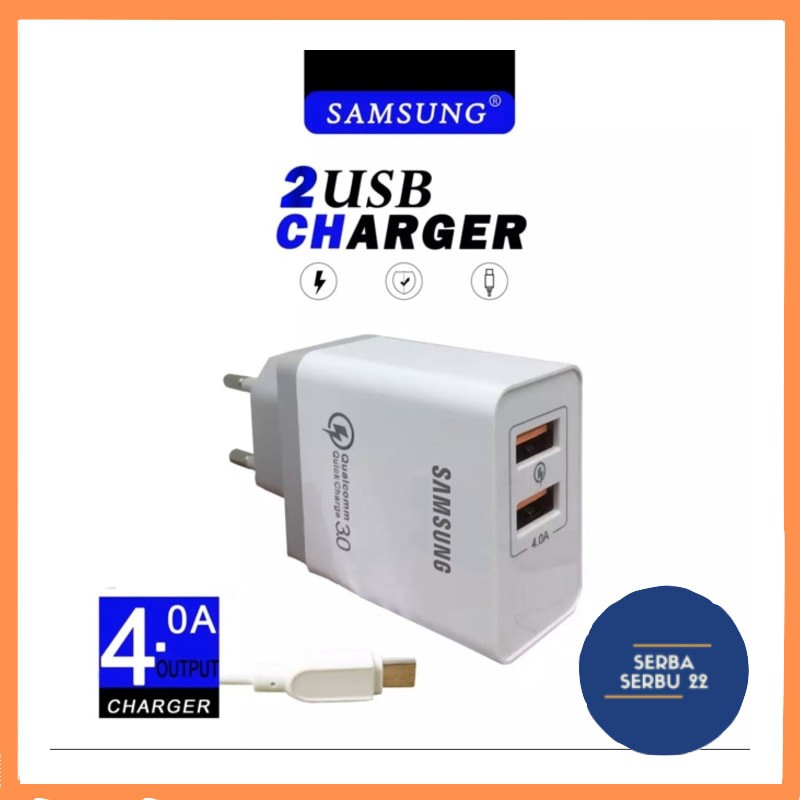 CHARGER BRANDED 2 USB 4A / CHARGING SAMSUNG XIAOMI OPPO VIVO ASUS LENOVO 2.A 2Ampere 2USB