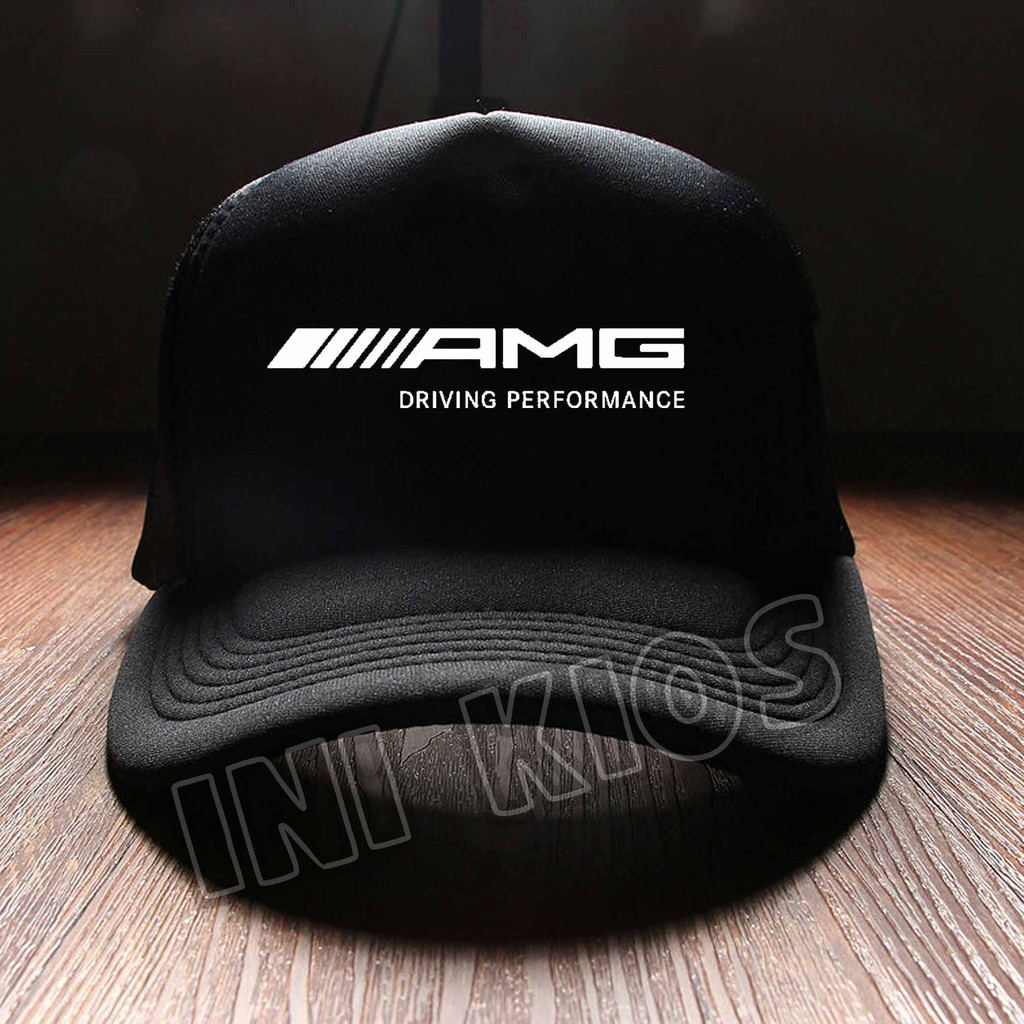KEREN Topi TRUCKER HITAM AMG MERCEDES BENZ Distro Pria Wanita Polos MANTAP AMG