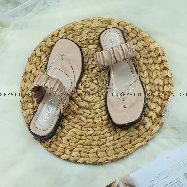 Sepatudari Karin Real PIc Sandal flat wanita Model Jepit Jelly KR SDF0044