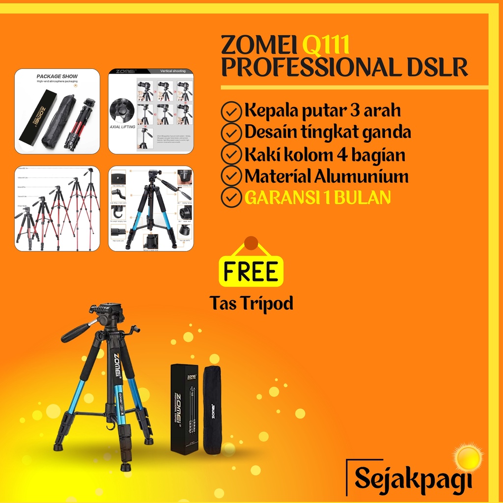 Zomei Q111 Professional DSLR Tripod &amp; Pan Head