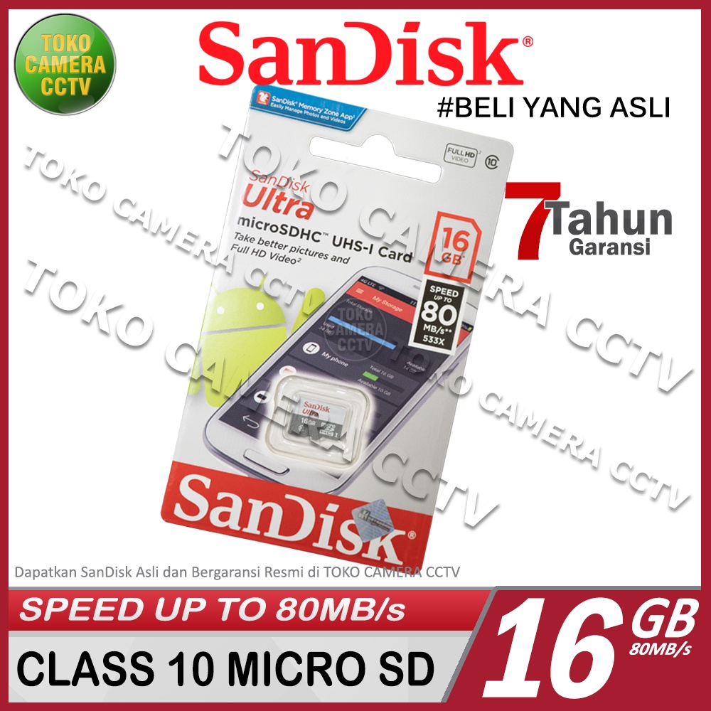 SanDisk MicroSD 16GB / SD Card 16GB SanDisk