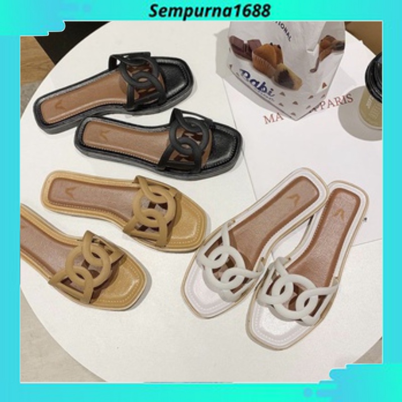 Sandal Slop Wanita Fashion Casual Slip On Trendy Sempurna1688