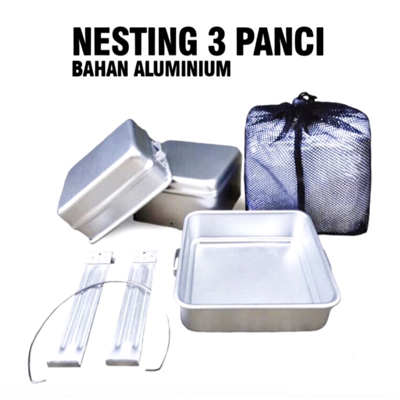 ORIGINAL ALAT MASAK NESTING TNI / COOKING SET TNI