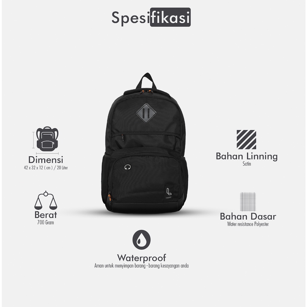 SPLENDIDO BLACK |ManNeedMe x URBAN| Tas Ransel Pria Wanita Tas Punggung ORIGINAL