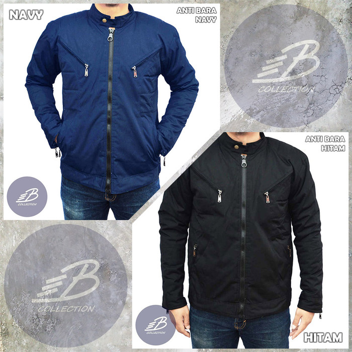 Unik Jaket Motor Pria Anti Bara Waterproof - Jaket Urband Racing Anti Air - Hitam, L Limited