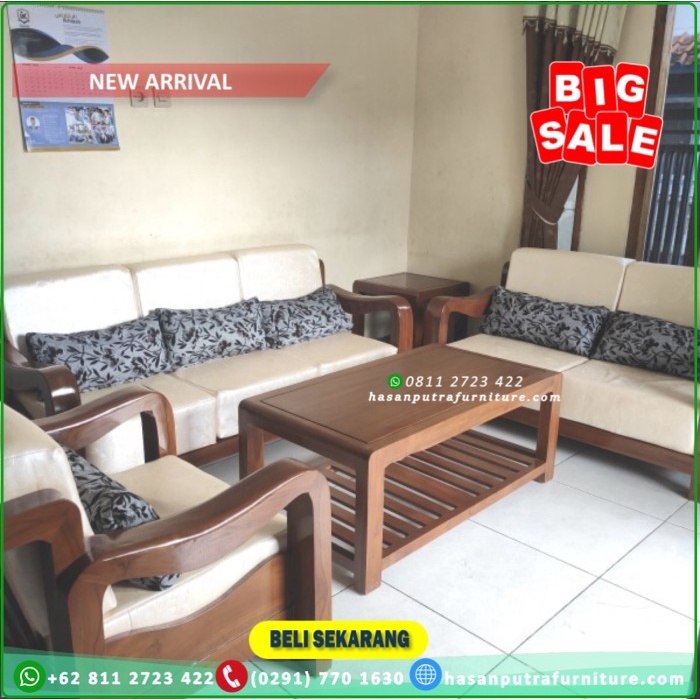 kursi sofa tamu kayu jati minimalis kuat tahan laman nyaman Furniture Jepara