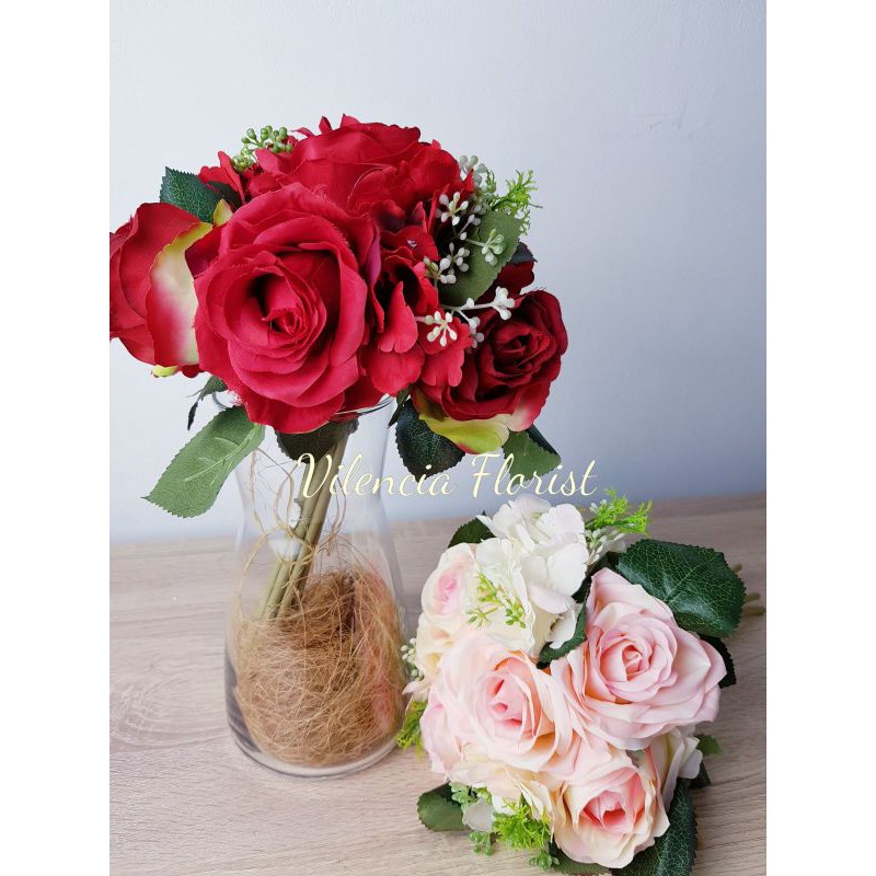 Buket bunga mawar palsu artificial dekorasi/buket pengantin