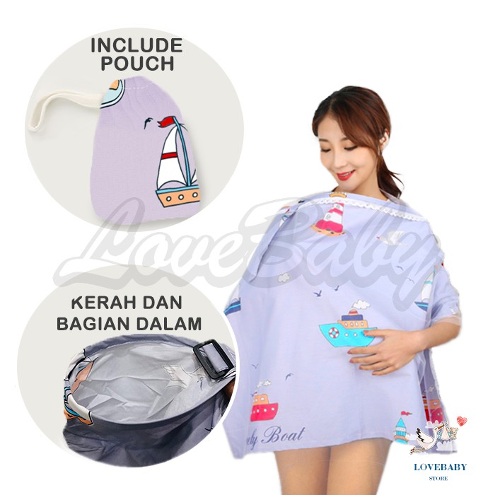 [1KG 11PCS] LBS Apron Menyusui Nursing Cover Kain Penutup Menyusui