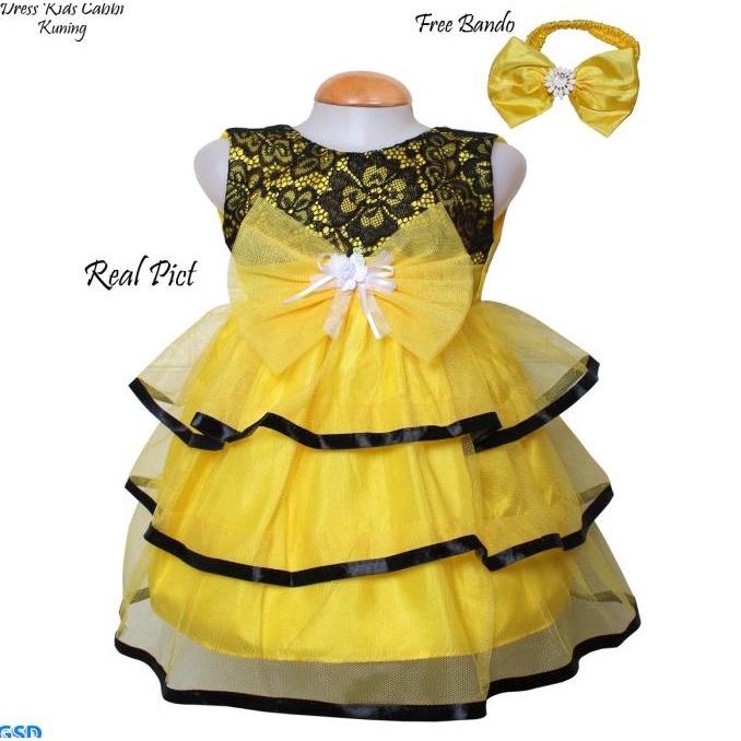 Baju Bayi Dress Umur 9-12 Bulan Gratis Bando Lucu/Dress Anak Cewek-Cbi Termurah
