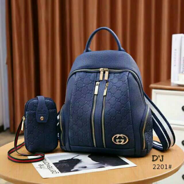 Backpack 2in1 dua res tas ransel wanita fashion mewah harga murah multifungsi tas lokal batam