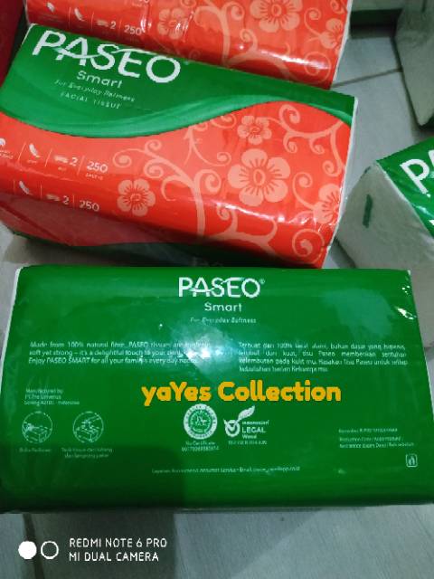 Paseo 250 tisu kering wajah tissu facial tissue soft smart berkualitas higinis lembut kuat keluarga