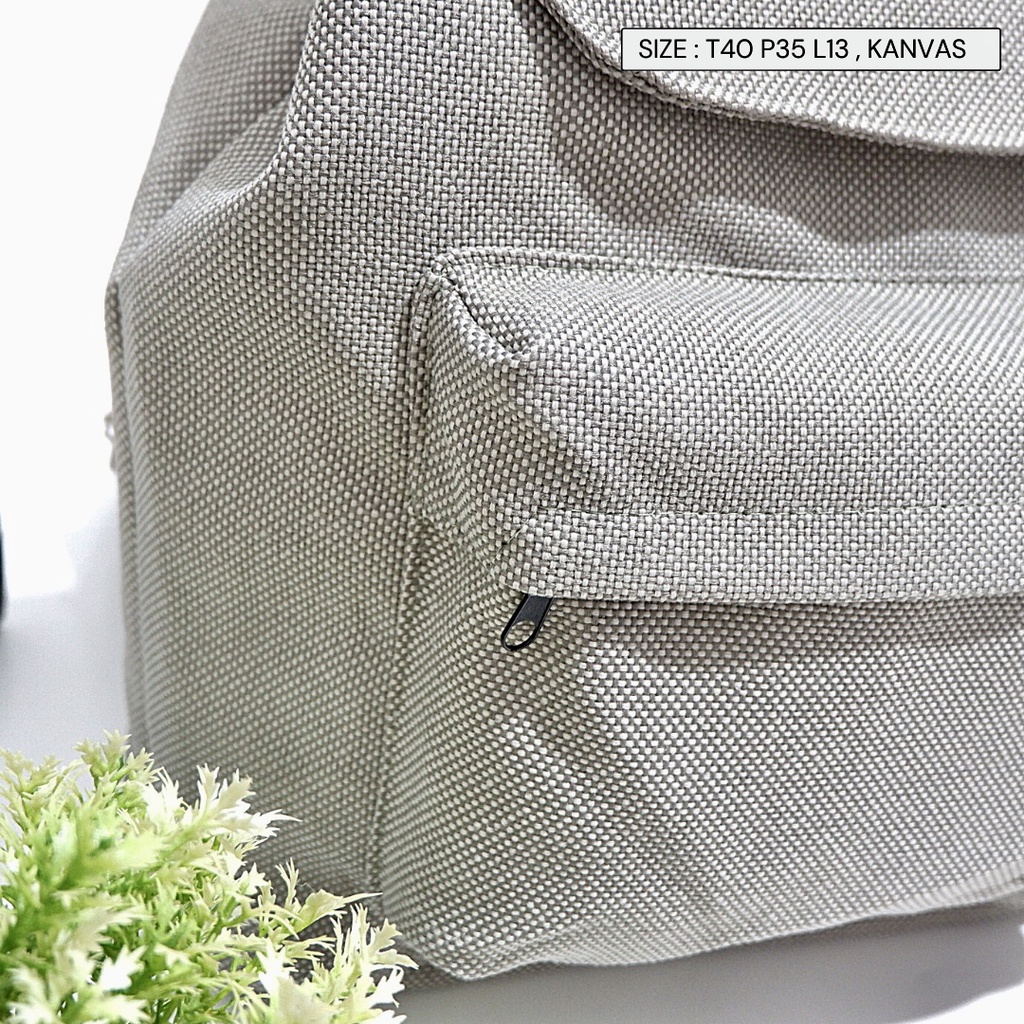 『Bebas Ongkir 』 Tas Bahan Lembut Kanvas Wanita Ransel Serut Sekolah Perempuan Besar ransel polos
