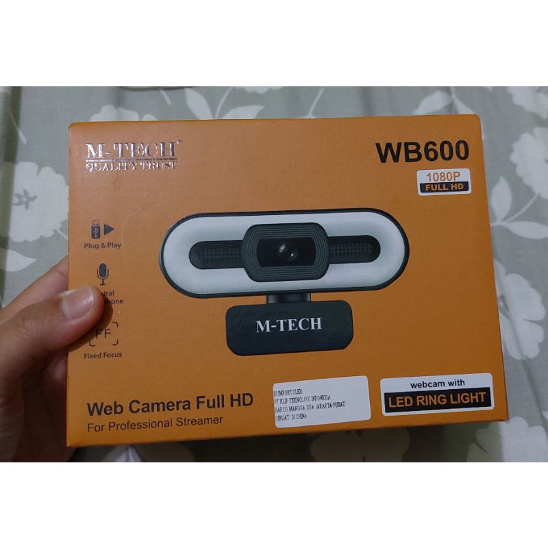 WEBCAM 1080p + RINGLIGHT M-Tech WB600