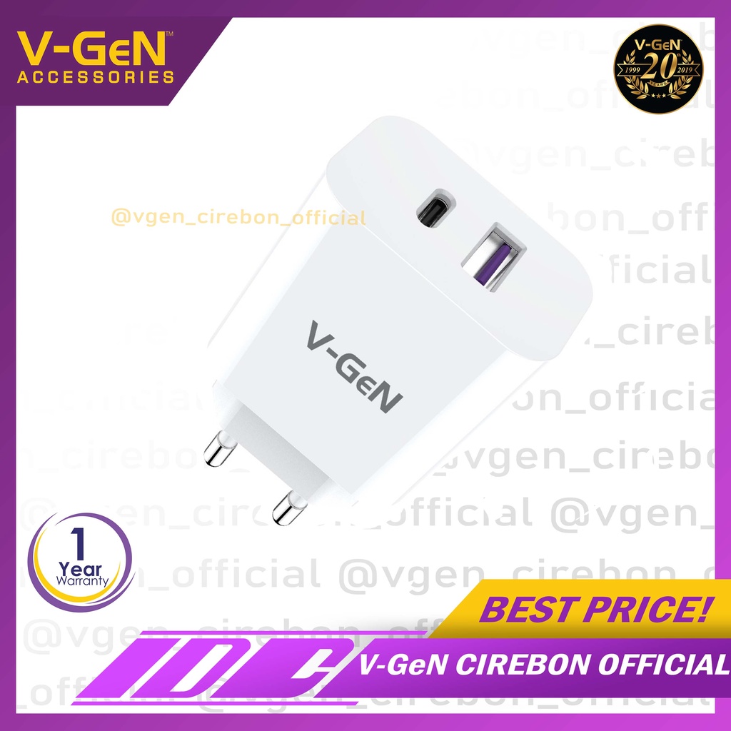Travel Charger V-GeN Adaptor Charger VTC2-11 QC 3.0 2 Port